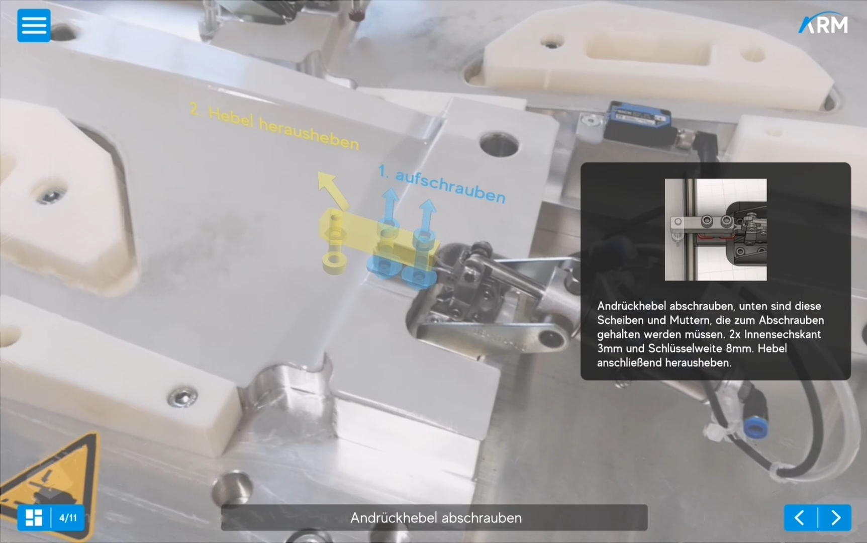 Augmented Reality Prozessunterstützung von Wartung und Instandhaltung von Maschinenbauanlagen