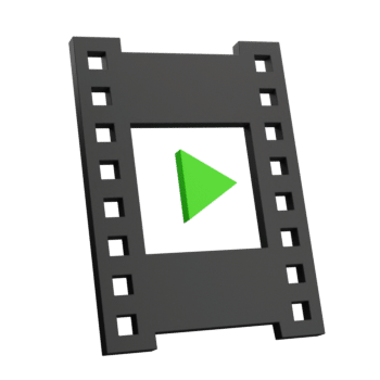 3D Icon eines Filmstreifens als Symbolbild für 3D Animation und Videografie