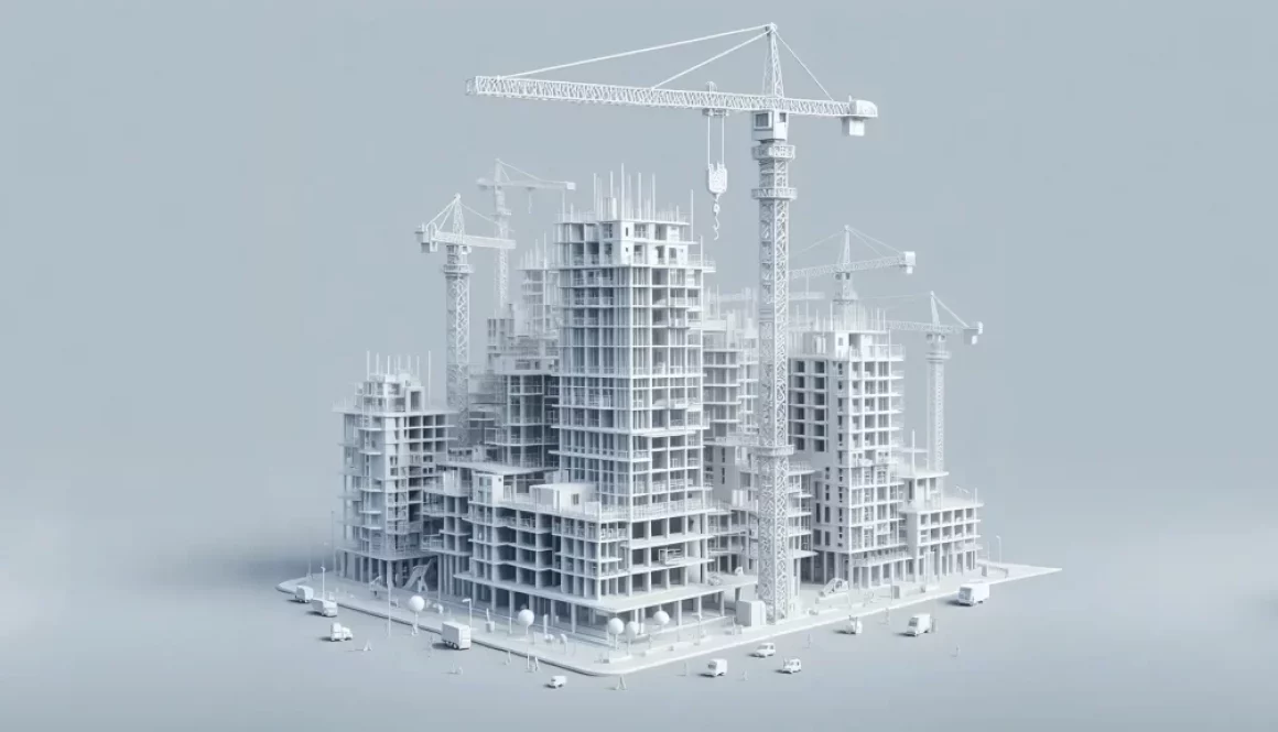 Skalierung von Agenturdienstleistungen Titelbild einer 3D-visualisierten Baustelle