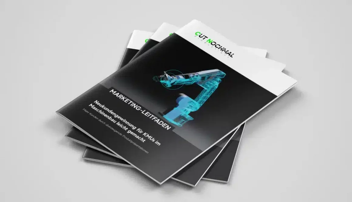 Marketing Leitfaden Neukundengewinnung für KMUs im Maschinenbau leicht gemacht Mockup Thumbnail Broschüre