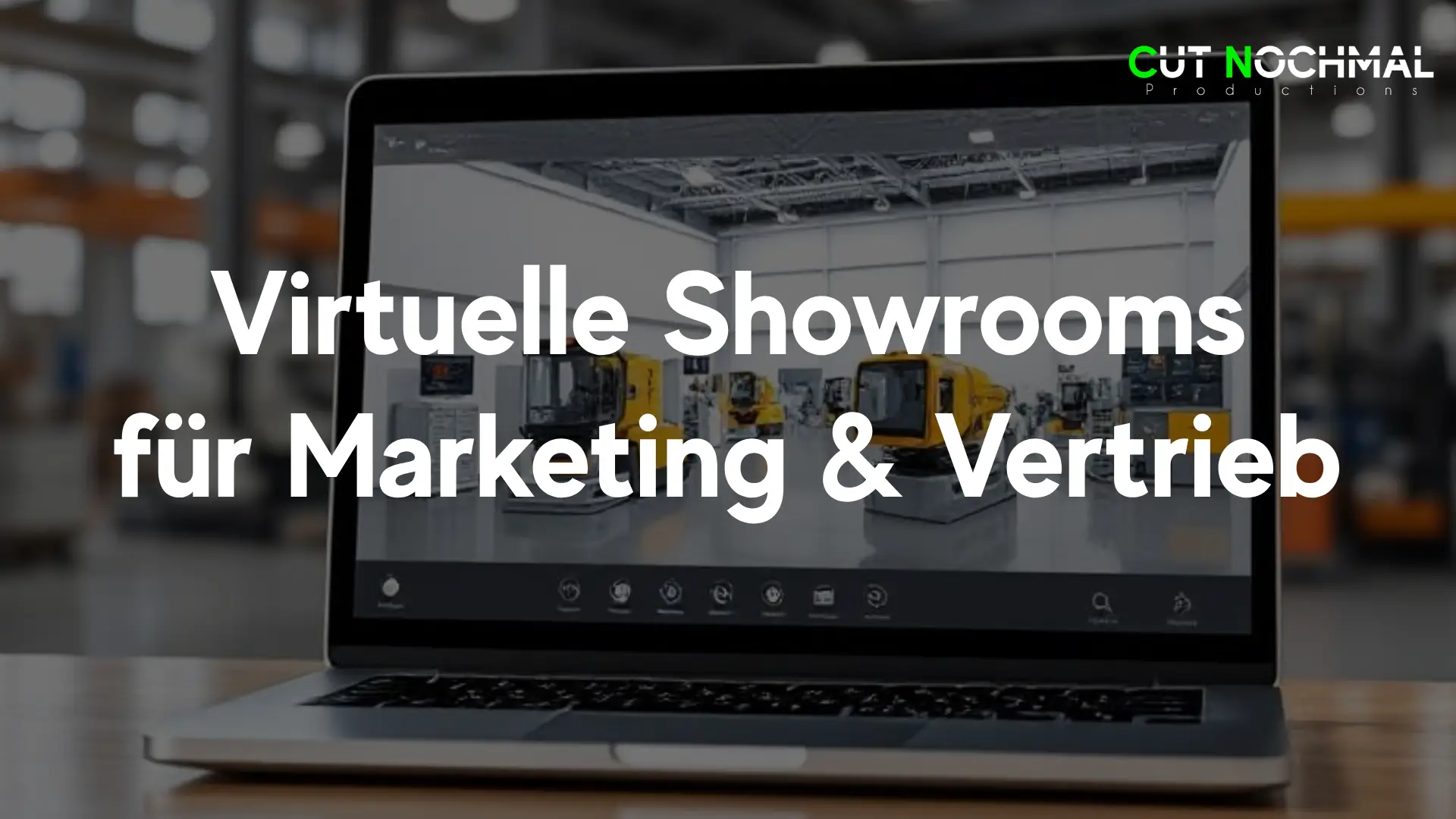 virtueller showroom virtual showrooms für markeitng und vertrieb mit laptop und website interaktiver anwendung für produkte in einer industrie umgebung