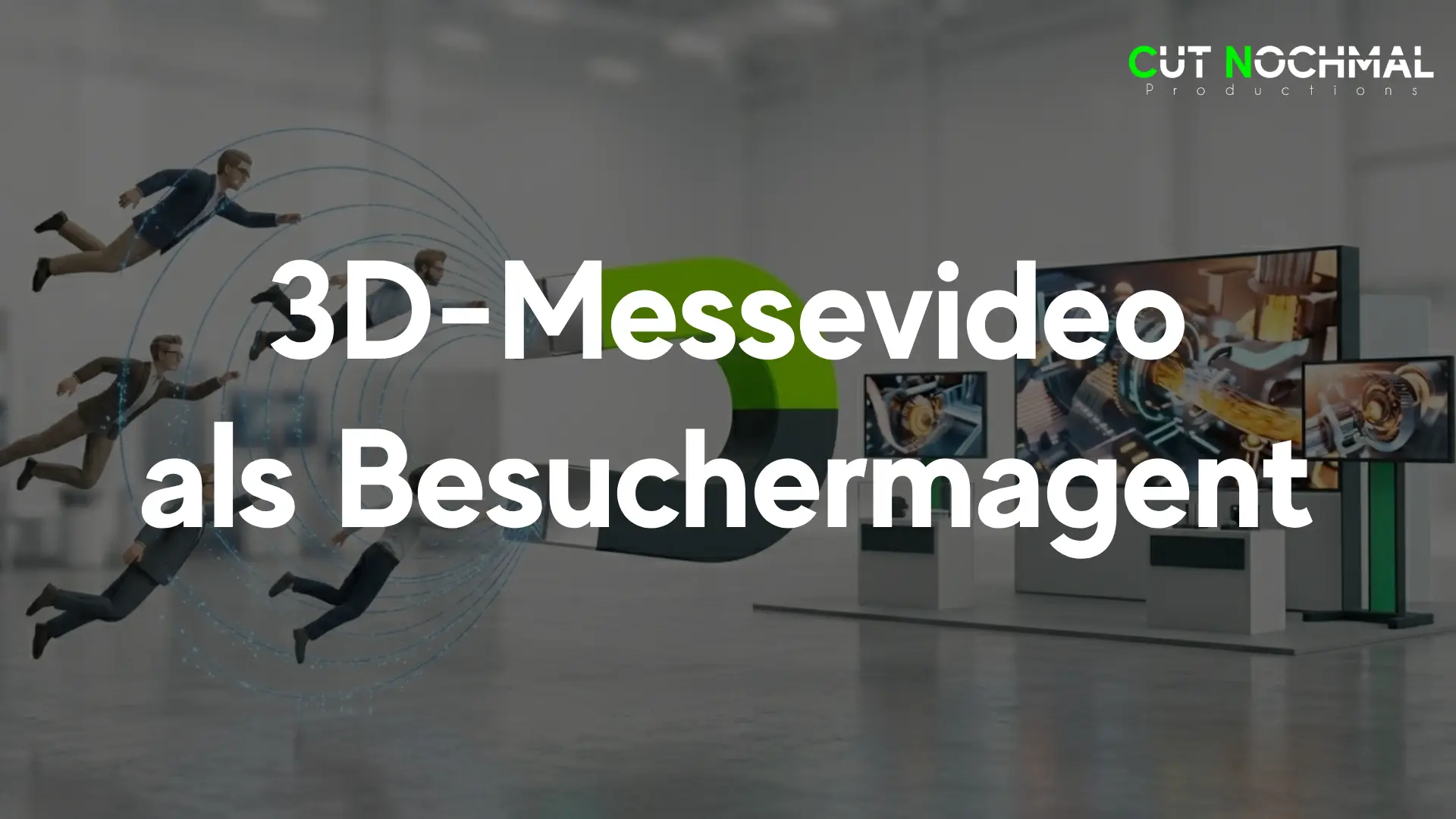 3D Messevideo für das B2B Marketing und den Vertrieb eines Messeauftritts auf einer Fachmesse der Industrie wie dem Maschinenbau Black Frame Films blue silver 3D-VIsualisierung kosten preis